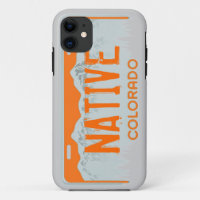 Naranja nativo de Colorado placa de licencia iphon
