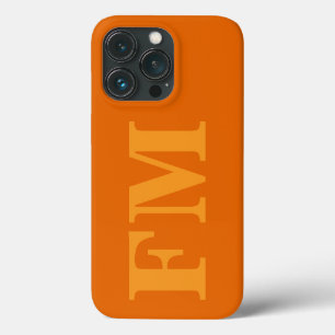 Funda Para iPhone 13 Pro Naranja negrita mínima en monograma amarillo