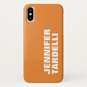 Funda Para iPhone XS Naranja Negrita Minimalista Moderno Elegante Añadi