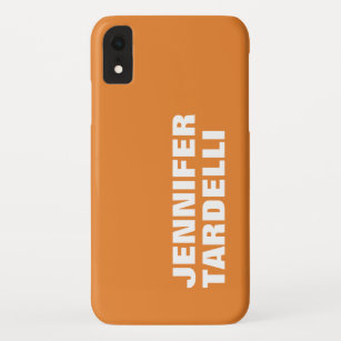 Funda Para iPhone XR Naranja Negrita Minimalista Moderno Elegante Añadi