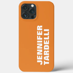 Funda Para iPhone 13 Pro Max Naranja Negrita Minimalista Moderno Elegante Añadi
