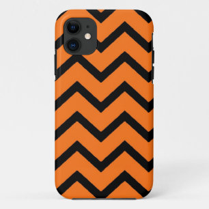 Funda Para iPhone 11 Naranja negro estilo chevron iphone 5 funda