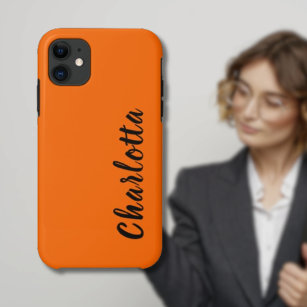 Funda Para iPhone 11 Naranja Neon Sunset Personalizado de color sólido 