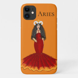 Funda Para iPhone 11 Naranja Personalizado de la diosa Zodiac Aries