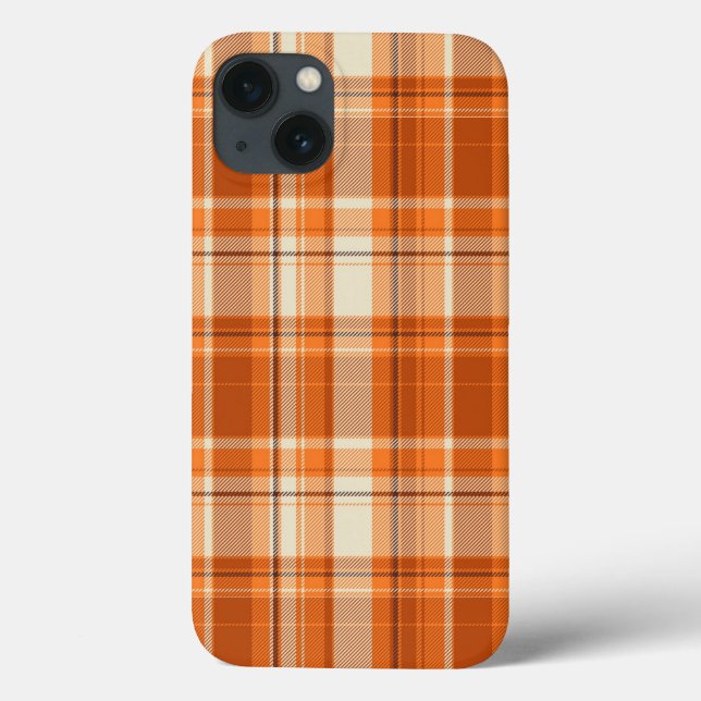 Funda De Case-Mate Para iPhone Naranja plaid (Reverso)