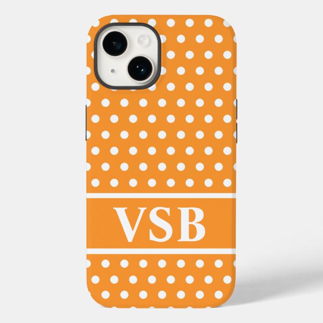 Funda De Case-Mate Para iPhone Naranja Polka Dots (Reverso )