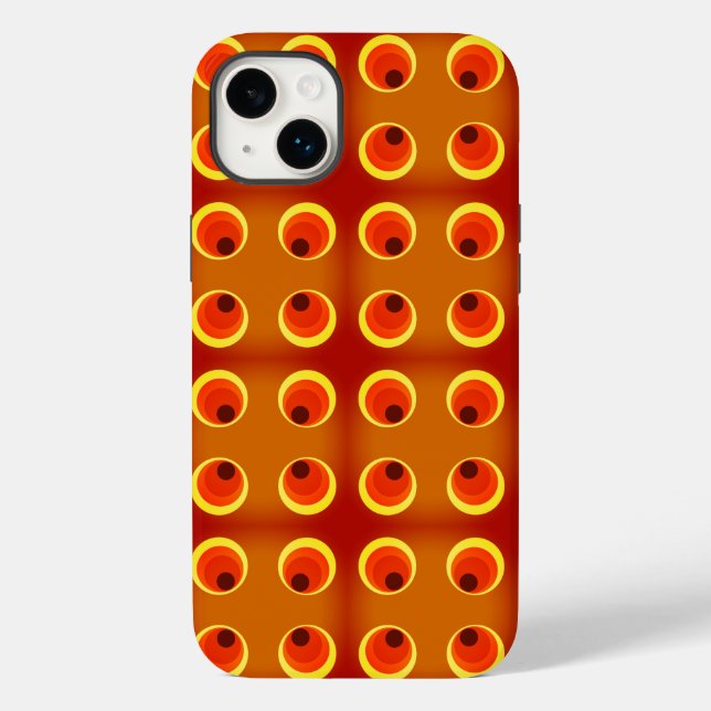 Funda De Case-Mate Para iPhone naranja retro 1970 (Reverso )