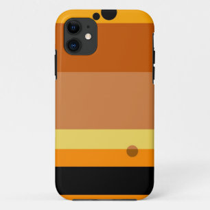 Funda Para iPhone 11 Naranja retro, amarillo, franjas negras sin soldad