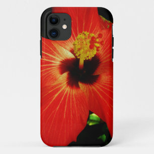 Funda Para iPhone 11 Naranja rojo brillante Hibiscus Flower