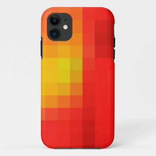 Funda Para iPhone 11 Naranja Rojo Brillante y Modelo Abstracto de Mosai