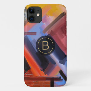 Funda Para iPhone 11 Naranja rojo colorido negro rosa azul abstracto ar