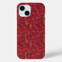 Naranja Rojo de Lujo Brown Paisley Resumen Magia