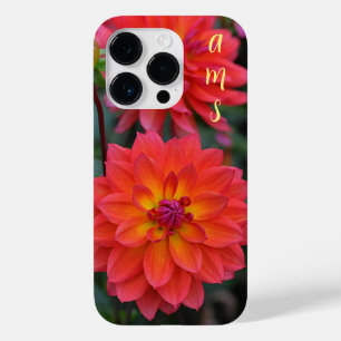 Funda Para iPhone 14 Pro De Case-Mate Naranja, rojo, flor de Dahlia amarilla