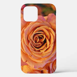 Funda Para iPhone 12 Naranja Rosa Arte Cerrar estuche de teléfono
