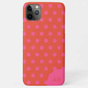 Funda Para iPhone 11 Pro Max Naranja rosado y rojo monogramado
