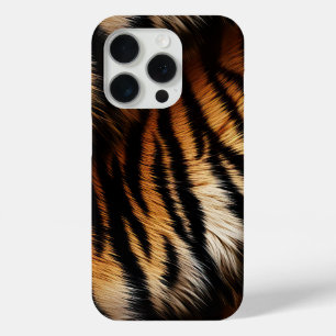 Funda Para iPhone 15 Pro Naranja Safari Tigre Negro