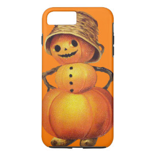 Funda Para iPhone 8 Plus/7 Plus Naranja Snowman de Calabaza Sonriente