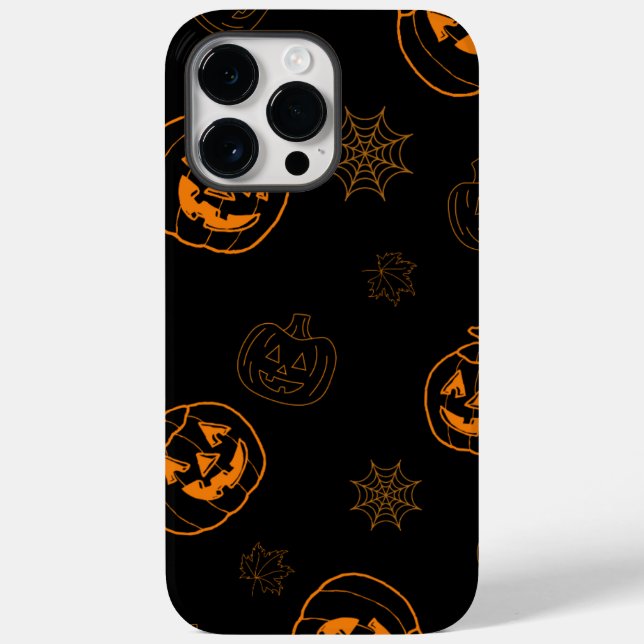 Funda De Case-Mate Para iPhone Naranja Spooky Halloween (Reverso )