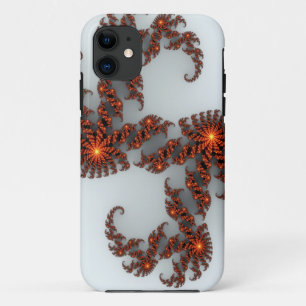 Funda Para iPhone 11 Naranja Sunburst Fractal