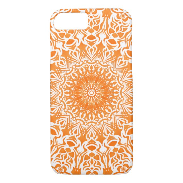 Funda De Case-Mate Para iPhone Naranja Tribal Mandala (Reverso)