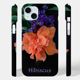 Funda Para iPhone 15 Mini Naranja tropical Hibiscus Personalizable de flores
