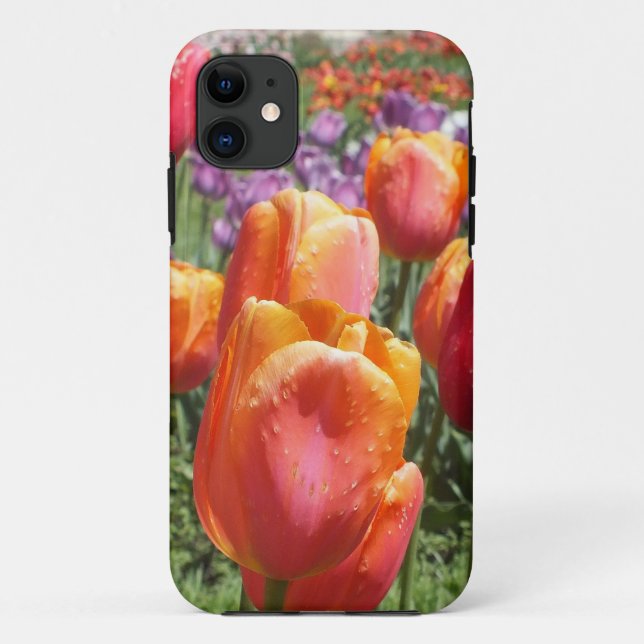 Funda De Case-Mate Para iPhone Naranja Tulips iPhone 5 funda (Reverso)