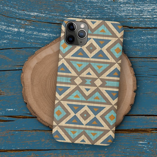 Funda De Case-Mate Para iPhone Naranja turquesa verde azulado Arte indio american (Subido por el creador)