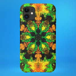Funda Para iPhone 11 Naranja verde hippie psicodélico y amarillo
