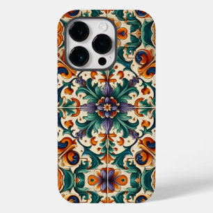 Funda Para iPhone 14 Pro De Case-Mate Naranja verde morado Azulejos portugueses mosaicos