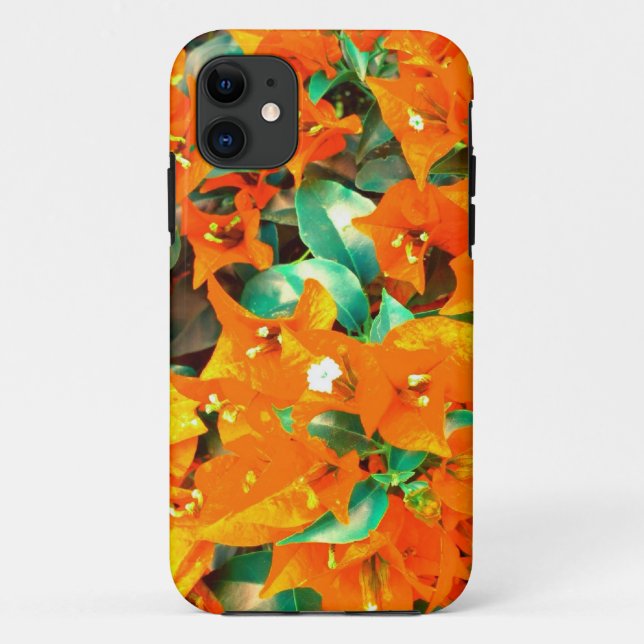 Funda De Case-Mate Para iPhone Naranja vibrante Bougainvillea Flores (Reverso)