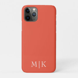 Funda Para iPhone 11 Pro Naranja y Blanco | Monograma Moderno
