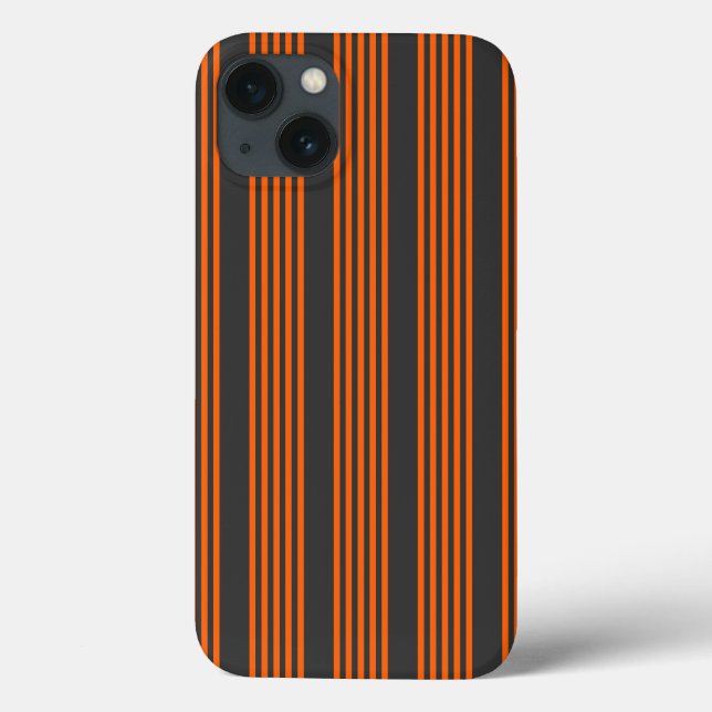Funda De Case-Mate Para iPhone Naranja y carbón vegetal cinco rayas (Reverso)