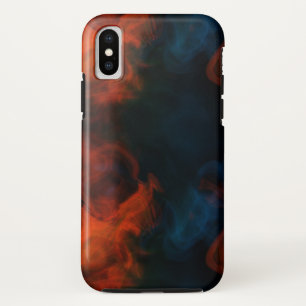Funda Para iPhone XS naranja y humo azul