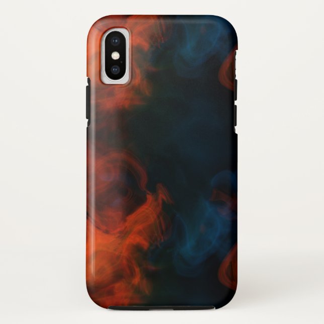 Funda De Case-Mate Para iPhone naranja y humo azul (Reverso)