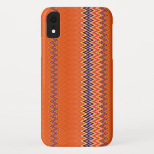 Funda Para iPhone XR Naranja y Zigzag