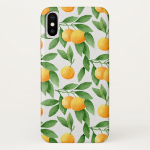 Funda Para iPhone X Naranjas acuarelas o patrones de mandarinas