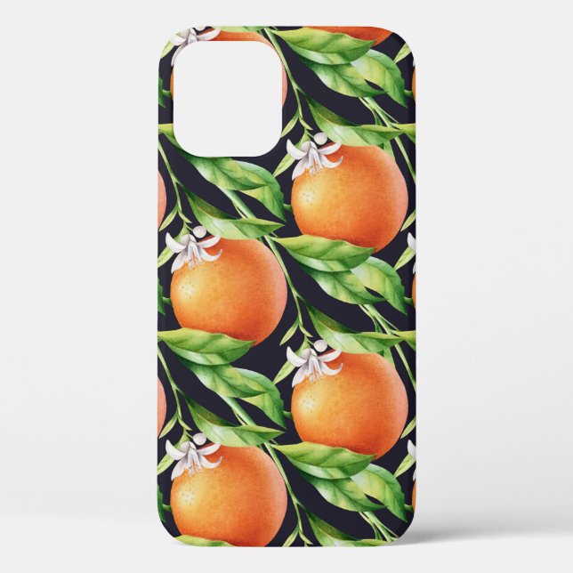 Funda De Case-Mate Para iPhone Naranjas de acuarela: Patrón sin foco de cítricos (Reverso )