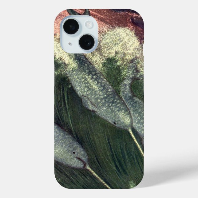 Funda De Case-Mate Para iPhone Narballenas de época, ballenas de la vida marina,  (Reverso )