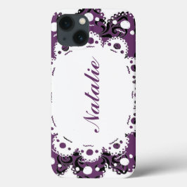 Funda Para iPhone 13 Natalie Elegant Damask Teléfono victoriano
