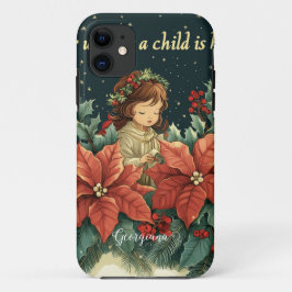 Funda Para iPhone 11 Natividad bíblica personalizada niño y verso