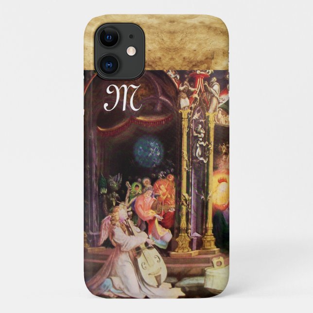 Funda De Case-Mate Para iPhone NATIVIDAD CON ÁNGELES - MÁGICO DE NAVIDADES monogr (Reverso)
