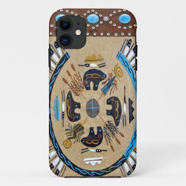 Funda De Case-Mate Para iPhone "Nativo americano Sandpainting" IPhone occidental (Reverso)