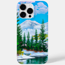 Funda Para iPhone 14 Pro Max De Case-Mate Naturaleza acuarela Pintura de nieve en invierno