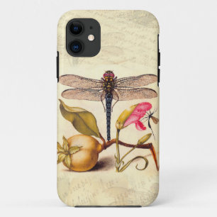 Funda Para iPhone 11 Naturaleza Botánica Libélula Fauna Hoefnagel Arte
