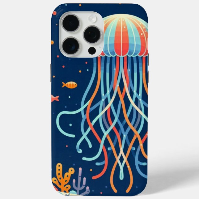 Funda De Case-Mate Para iPhone náutica/playa/medusas costeras (Reverso )