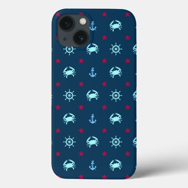 Funda De Case-Mate Para iPhone Nautical Star Pattern (Reverso)
