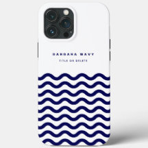 Nautical Wave Navy Azul trendy Simple Estilo