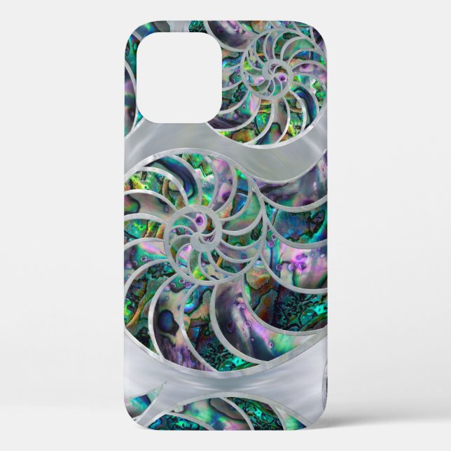 Funda De Case-Mate Para iPhone Nautilus Shell Abalone y Pearl (Reverso )