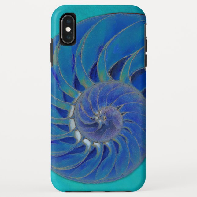 Funda De Case-Mate Para iPhone Nautilus Shell en azul (Reverso)