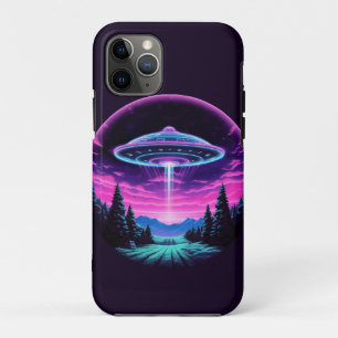 Funda Para iPhone 11 Pro Nave Espacial Alien Retro Futurista